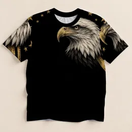 Golden Eagle Head and Stars for Patriotic Golf Style and Everyday Wear All-over Print Unisex T-shirt