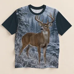 Whitetail Buck in Frosted Woodland for Winter Hunting and Outdoor Scouting Trips All-over Print Unisex T-shirt