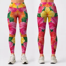 Tropical Hibiscus Blooms for Sunny Beach Days and Colorful Summer Outings Leggings