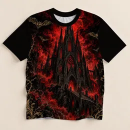 Gothic Cathedral And Bats For Dark Nightlife, Concerts And Alternative Style Wardrobe All-over Print Unisex T-shirt