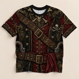 Pirate Skull And Crossbones Costume Detail For Themed Parties And Nautical Style All-over Print Unisex T-shirt