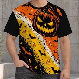 Candy Corn, Jack-o'-Lantern and Bat Halloween Party Style for Men and Autumn Celebrations All-over Print Unisex T-shirt