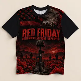 Bald Eagle and Poppy Memorial Tribute for Veterans and Military Families All-over Print Unisex T-shirt