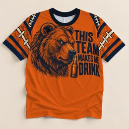 Wild Bear and Team Drinking Humor for Tailgating, Game Day, and Casual Weekends Fans All-over Print Unisex T-shirt