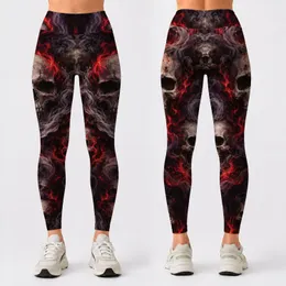 Gothic Skull and Ember Motifs for Halloween Parties and Dark Alternative Style Leggings
