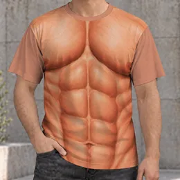 Faux Muscular Torso Look for Costume Parties and Playful Casual Wear for Men All-over Print Unisex T-shirt