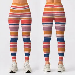 Colorful Rainbow Stripes for Sunny Beach Days and Relaxed Coastal Weekend Adventures Leggings