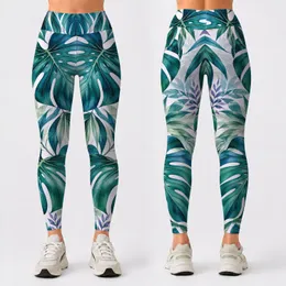 Teal Tropical Monstera And Bamboo Leaves For Relaxed Summer Getaways Leggings