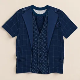 Navy Faux Suit Vest and Tie Look for Weddings, Parties and Formal Events for Men All-over Print Unisex T-shirt