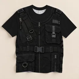 Black Tactical Utility Vest Look for Hardcore Streetwear and Urban Adventures All-over Print Unisex T-shirt