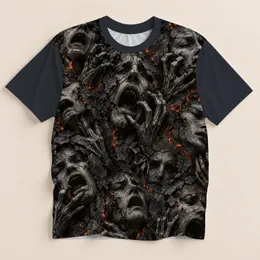 Screaming Faces in Cracked Ashen Stone for Halloween Horror Party Nights All-over Print Unisex T-shirt