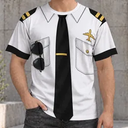 Pilot Uniform Costume Look for Aviation Fans and Halloween Party Wear All-over Print Unisex T-shirt