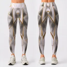 Black and Gold Angular Geometry for Modern Summer Style and Everyday Wear for Women Leggings