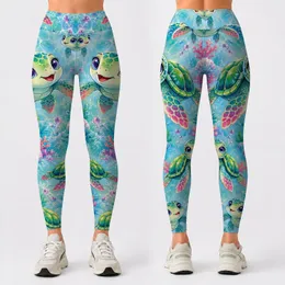 Cute Sea Turtles And Coral For Cheerful Beach Days And Tropical Getaways Leggings