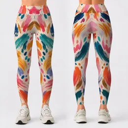 Colorful Abstract Brushstrokes for Sunny Beach Days and Creative Weekend Outings Leggings