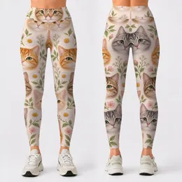 Playful Cat Faces for Cozy Weekend Lounging and Casual Everyday Style for Cat Lovers Leggings