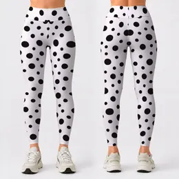 Classic Black Polka Dots for Pilates, Workouts, and Everyday Casual Style Leggings
