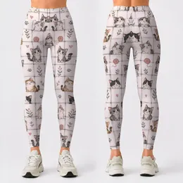 Playful Cat Plaid Style for Yoga, Pilates, Commuting and Everyday Wear Leggings