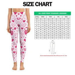 Pink Heart Scatter for Yoga, Pilates and Everyday Wear for Women Leggings