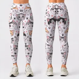 Playful Cat Faces for Yoga, Pilates, Errands and Everyday Casual Style Leggings