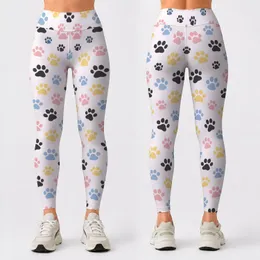 Pastel Paw Prints for Yoga, Pilates, and Everyday Adventures for Animal Lovers Leggings