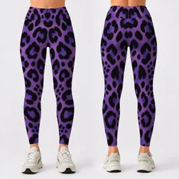 Violet and Black Leopard Spots for Yoga, Pilates, and Everyday Activewear Style Leggings