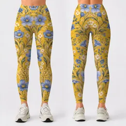 Golden Meadow Blossoms for Pilates, Yoga Sessions and Everyday Active Lifestyle Leggings