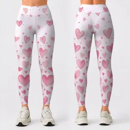 Blush Pink Hearts for Yoga, Running, Fitness, and Everyday Wellness for Active Women Leggings