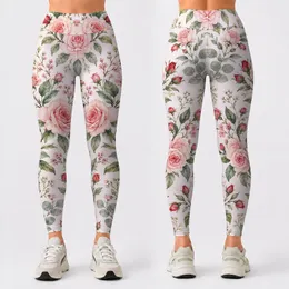 Blush Rose and Sage Botanicals for Yoga, Running and Everyday Wear Leggings