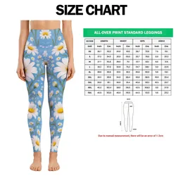 White Daisy Meadow on Sky Blue for Yoga, Pilates, Travel and Everyday Activewear Leggings