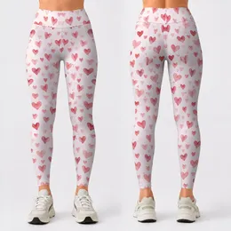 Blush Pink Hearts for Sweet Everyday Fitness, Yoga Sessions, and Romantic Weekend Wear Leggings