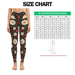 White Daisies and Scarlet Wildflowers for Yoga, Running and Everyday Activewear Leggings