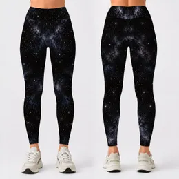 Black Starry Night Sky for Outdoor Fitness and Everyday Activewear Leggings