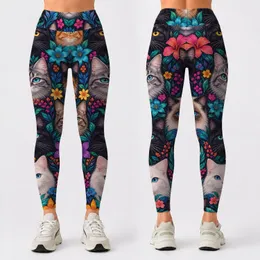 Colorful Cat Faces With Rainbow Fur for Cozy Everyday Style and Feline Lovers Leggings