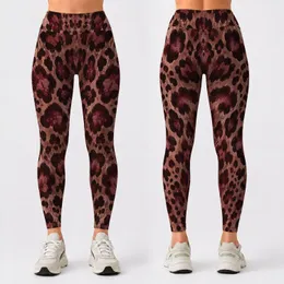 Burgundy Leopard Spots for Summer Training, Gym Sessions and Outdoor Fitness Style Leggings