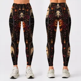 Gothic Pumpkin Moons for Halloween Parties and Autumn Nights, Women's Fall Style Leggings