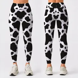 Black And White Cow Hide Motif For Yoga, Gym Training And Everyday Activewear Leggings