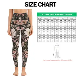 Charcoal Cream Wildflower Blooms for Yoga Pilates and Everyday Activewear Style Leggings