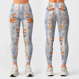 Tiny Woodland Animals and Pastel Stripes for Yoga, Pilates and Everyday Wear Leggings