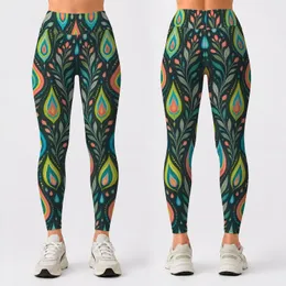 Colorful Waterdrop Sprigs for Yoga, Pilates, and Everyday Active Living Leggings