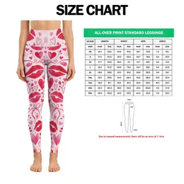 Pink Lips And Heart Motifs For Yoga, Pilates, And Everyday Romantic Style Leggings