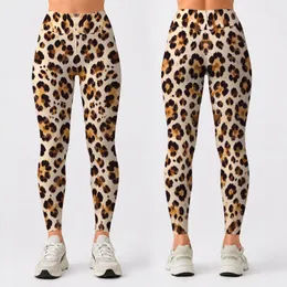 Warm Ivory Leopard Rosettes for Yoga, Pilates, and Everyday Adventures Leggings