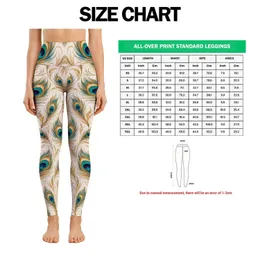 Ivory Peacock Feathers for Yoga, Pilates, and Everyday Activewear Style Leggings