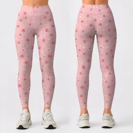Blush Pink Polka Dots And Tiny Blossoms For Yoga, Pilates, And Everyday Wear Leggings