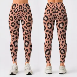 Peach Leopard Spots For Yoga, Pilates, And Everyday City Style Leggings