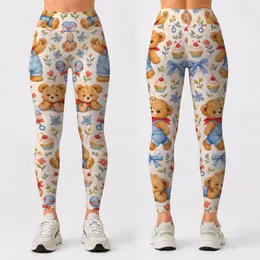 Sweet Teddy Bears and Tiny Treats for Cozy Yoga, Pilates and Everyday Adventures for Her Leggings