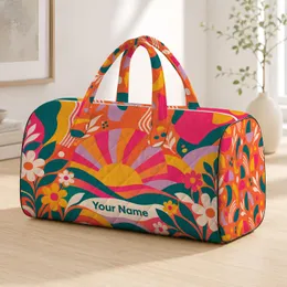 Bold Color-Block Shapes for Sunny Beach Escapes, Vacations, and Colorful Getaways Quilted Weekend Bag