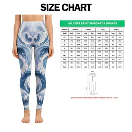 Blue White Swirling Waves for Yoga Pilates and Everyday City Style Leggings