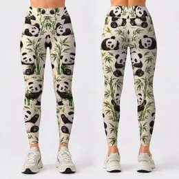 Playful Panda Bamboo Motifs for Yoga Sessions and Everyday Activewear Leggings