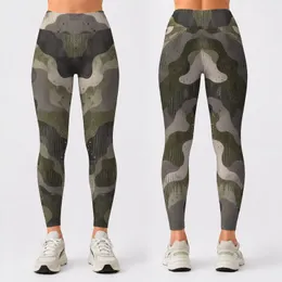 Modern Olive Camo Color Blocks for Yoga, Pilates and Everyday Activewear Style for Her Leggings